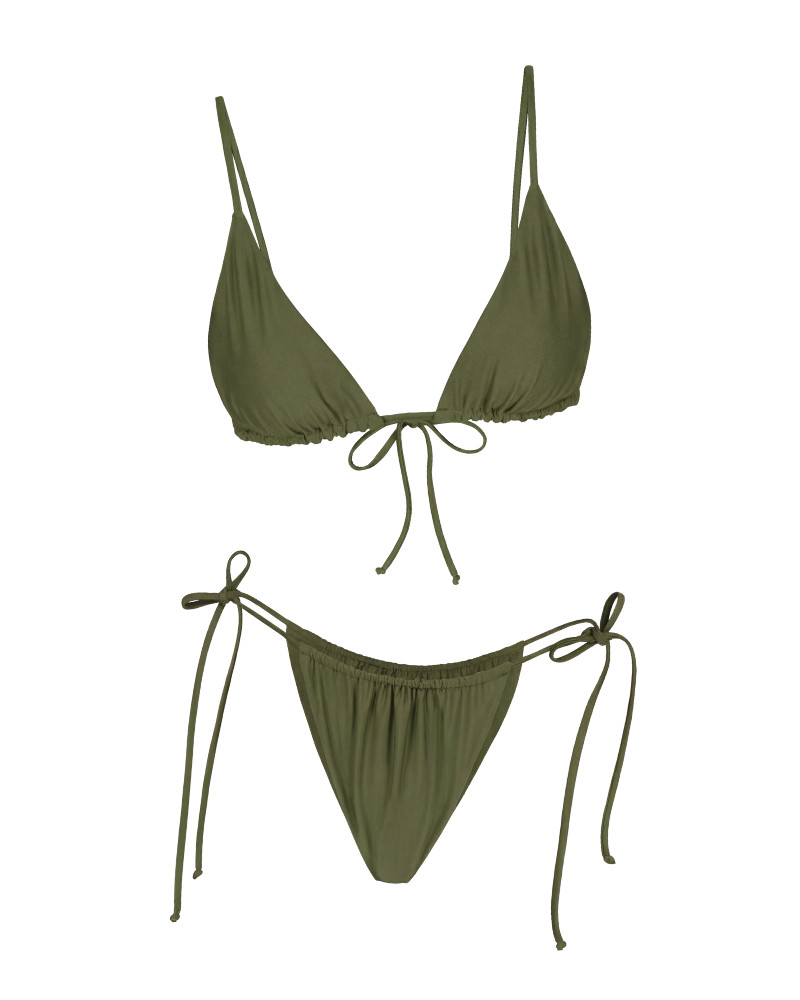 Olive Triangle Bikini Set